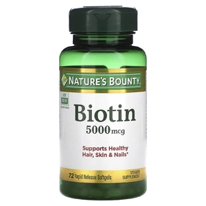Nature's Bounty, Биотин, 5000 мкг, 72 капсулы с быстрым высвобождением
