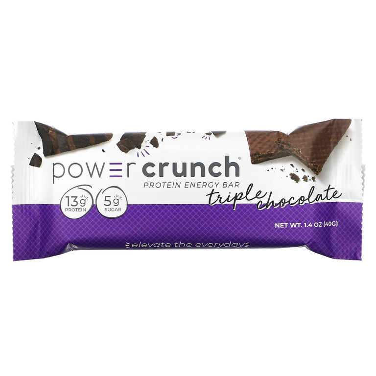 BNRG, Power Crunch®, протеиновый энергетический батончик, тройной шоколад, 12 батончиков по 40 г (1,4 унции)