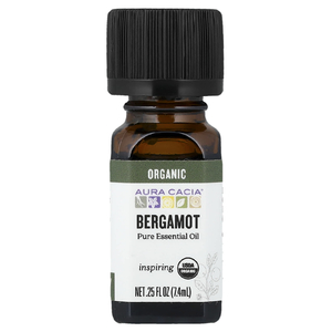 Aura Cacia, Чистое эфирное масло, органический бергамот, 7,4 мл (0,25 жидк. унции)