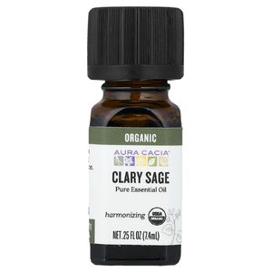 Aura Cacia, чистое эфирное масло, органический мускатный шалфей, 7,4 мл (0,25 жидк. унции)
