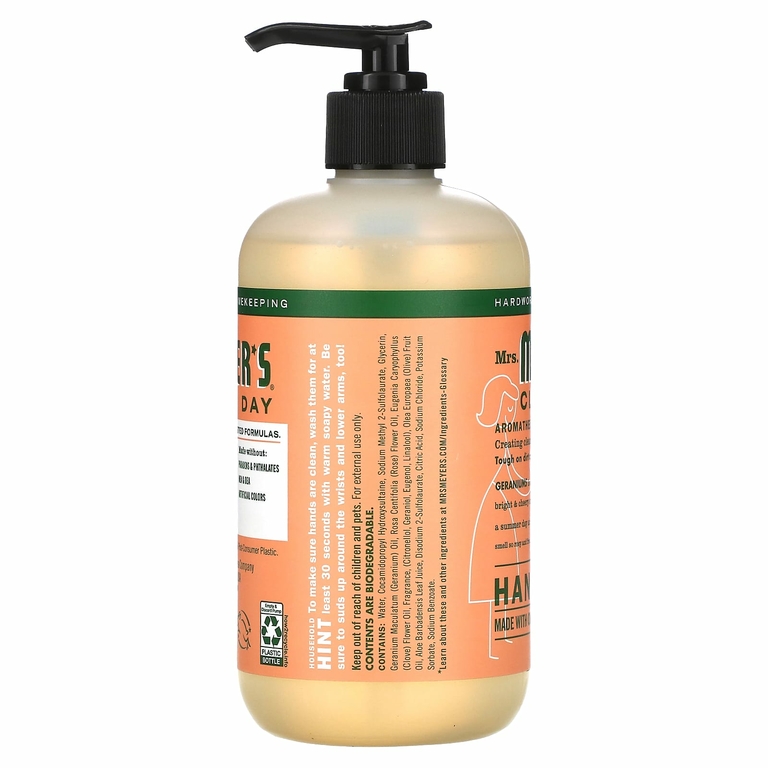 Mrs. Meyers Clean Day, Мыло для рук, с запахом герани, 370 мл (12,5 жидк. унции)