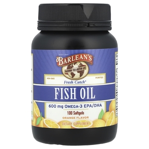 Barlean's, Fresh Catch, добавка с рыбьим жиром, омега-3 ЭПК / ДГК, апельсин, 100 мягких таблеток