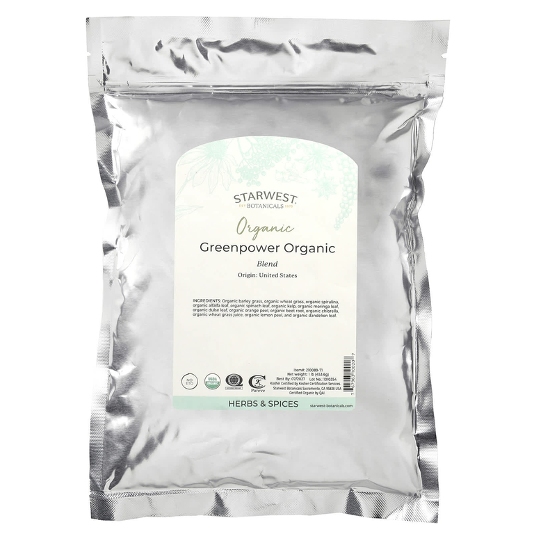 Starwest Botanicals, Органическая зеленая смесь, 1 фунт (453,6 г)