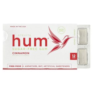 Stevita, Hum®, жевательная резинка без сахара, корица, 12 шт.