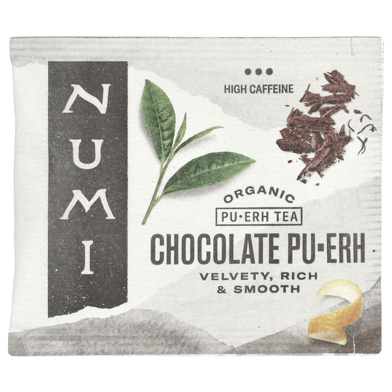 Numi Tea, Органический чай пуэр, шоколадный пуэр, 16 чайных пакетиков, 1,24 унции (35,2 г)