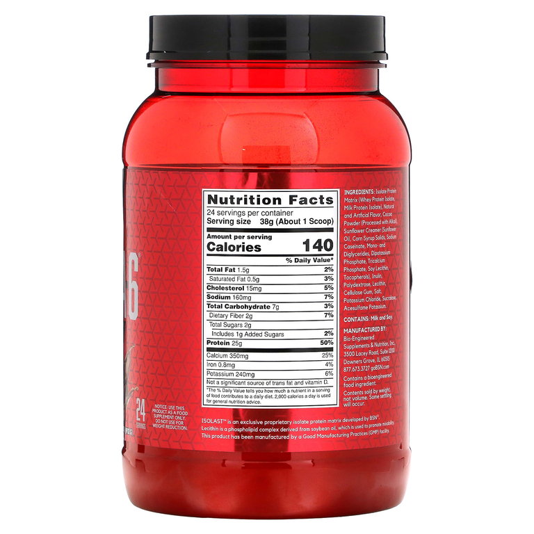 BSN, Syntha-6 Isolate, белково-порошковая смесь для напитков со вкусом шоколадного молочного коктейля, 912 г (2,01 фунта)