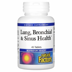 Natural Factors, Здоровье дыхательных путей (Lung, Bronchial & Sinus Health), 45 таблеток