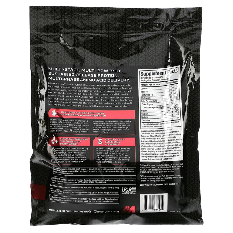 MuscleTech, Серия Performance, Phase8, многофазный 8-часовой белок, со вкусом ванили, 2,09 кг (4,60 фунта)