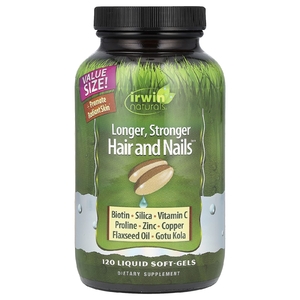 Irwin Naturals, Healthy Skin & Hair Plus Nails, 120 мягких желатиновых капсул с жидкостью