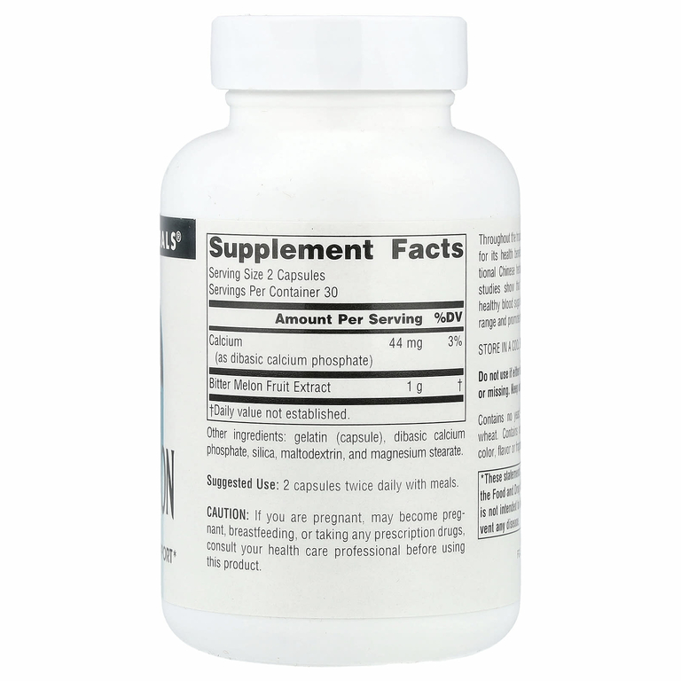 Source Naturals, Китайская горькая тыква, 60 капсул