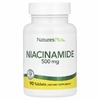 NaturesPlus, никотинамид, 500 мг, 90 таблеток