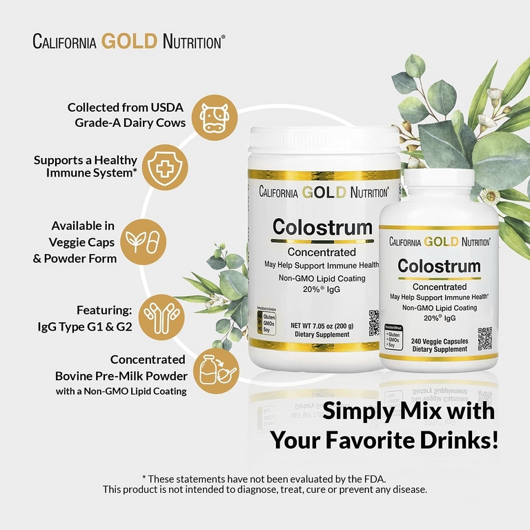 California Gold Nutrition, концентрированное молозиво в порошке, 200 г (7,05 унции)