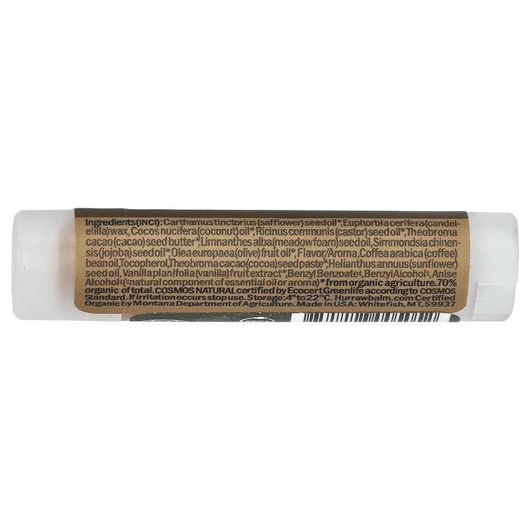 Hurraw! Balm, бальзам для губ, кофе, 4,8 г (0,17 унции)