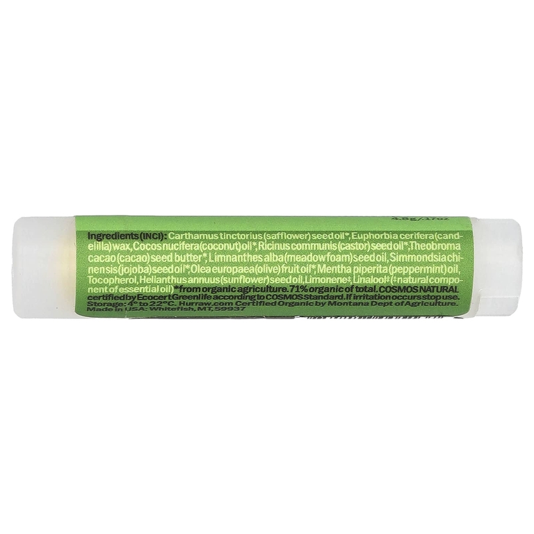 Hurraw! Balm, Бальзам для губ, мята, 4,8 г (0,17 унции)