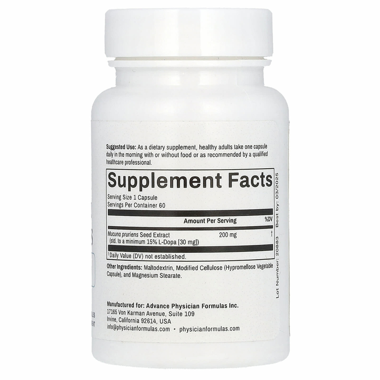 Advance Physician Formulas, Мукуна жгучая, 200 мг, 60 капсул