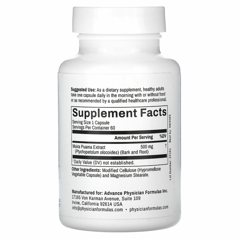 Advance Physician Formulas, муира пуама, 500 мг, 60 вегетарианских капсул