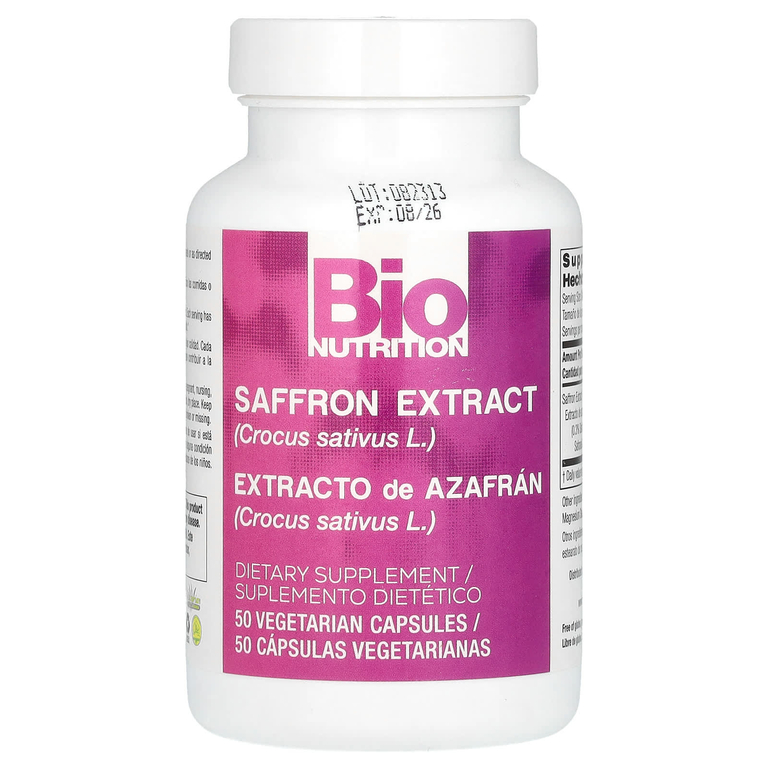 Bio Nutrition, экстракт шафрана, 50 вегетарианских капсул