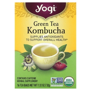 Yogi Tea, зеленый чай комбуча, 16 чайных пакетиков, 32 г (1,12 унции)