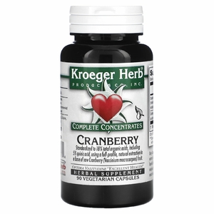 Kroeger Herb Co, полный концентрат, со вкусом клюквы, 90 вегетарианских капсул (215 мг в 1 капсуле)