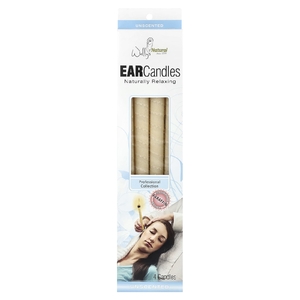 Wally's Natural, Парафиновые ушные свечи Professional Collection, без запаха, 4 свечи
