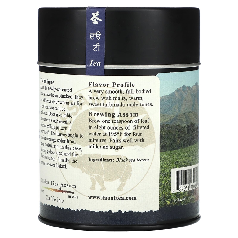 The Tao of Tea, Полнотелый черный чай, Golden Tips Assam, 100 г (3,5 унции)