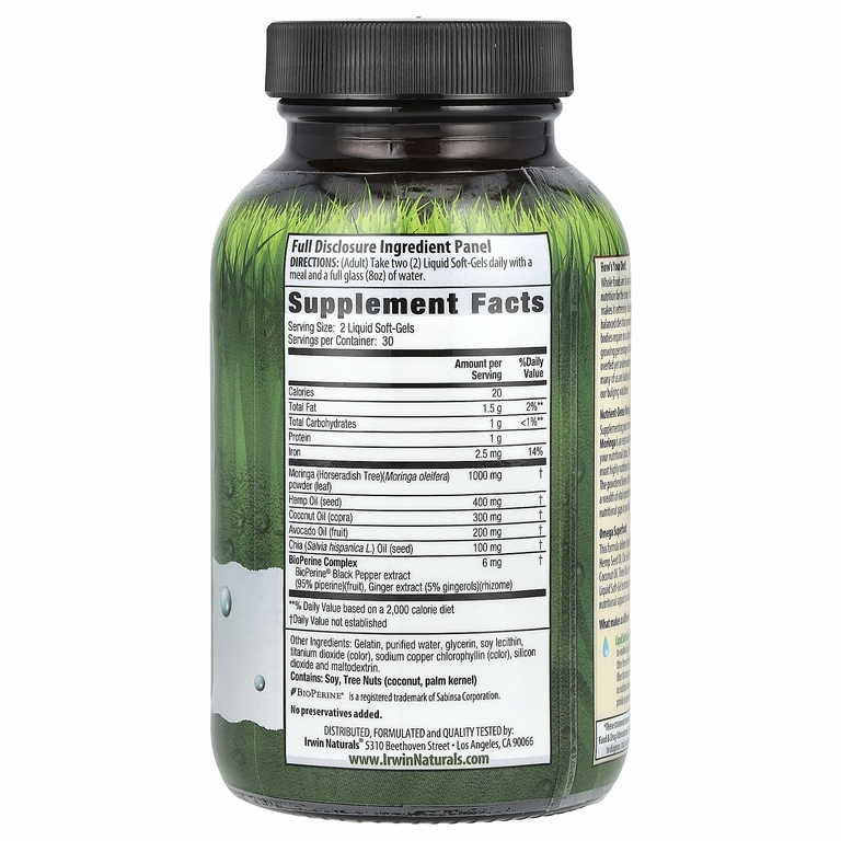 Irwin Naturals, Могучая моринга, 60 гелевых капсул