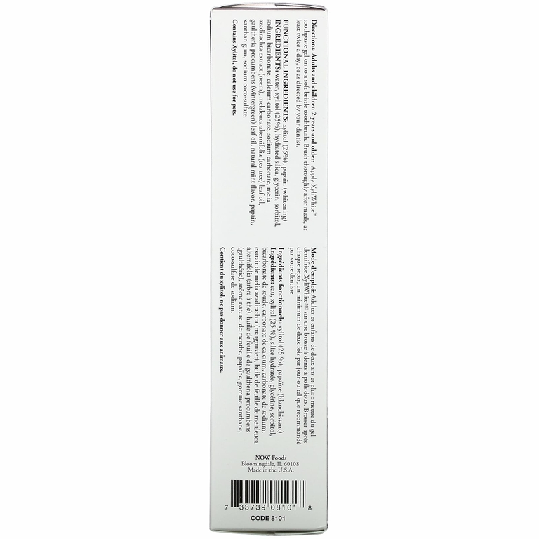 NOW Foods, Solutions, XyliWhite, зубная гель-паста, ним и чайное дерево, мята, 181 г (6,4 унции)