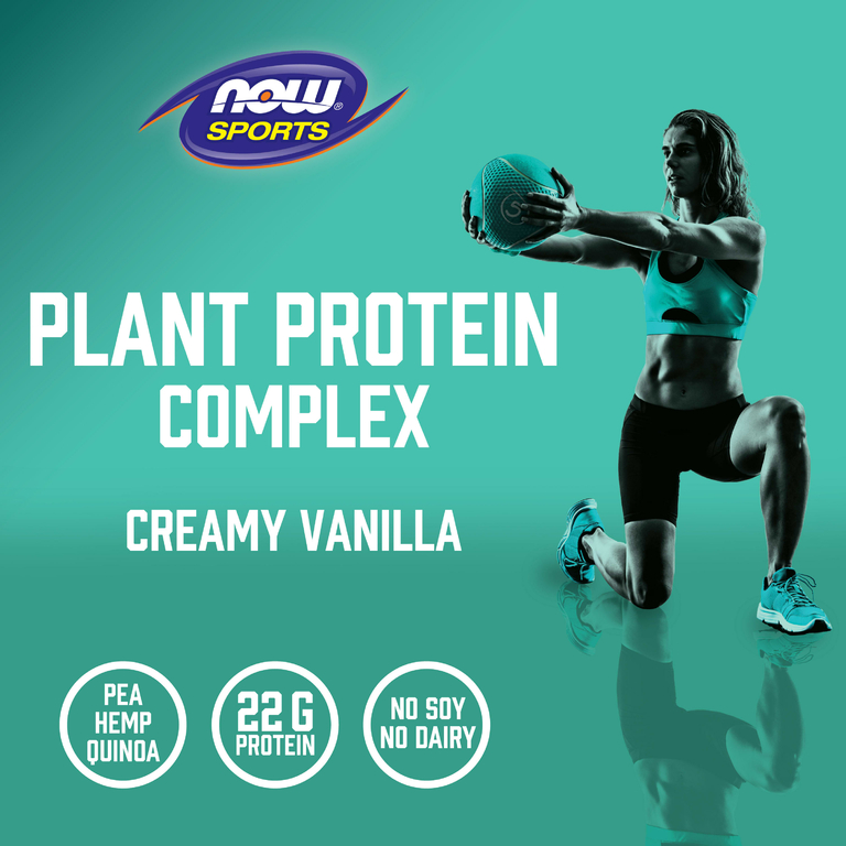 NOW Foods, Sports, комплекс растительных белков, сливочная ваниль, 907 г (2 фунта)