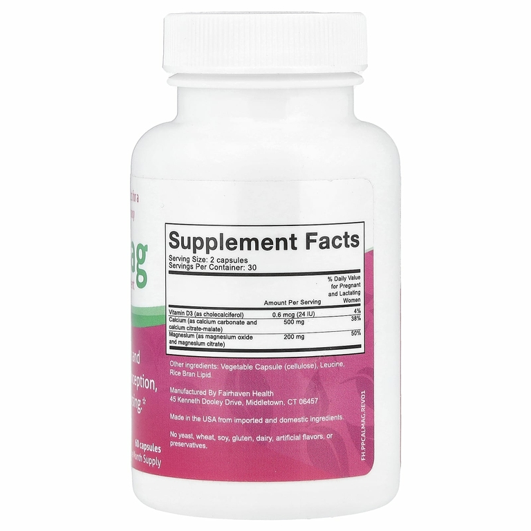 Fairhaven Health, Peapod, комплекс витаминов Кальций-Магний, 60 капсул