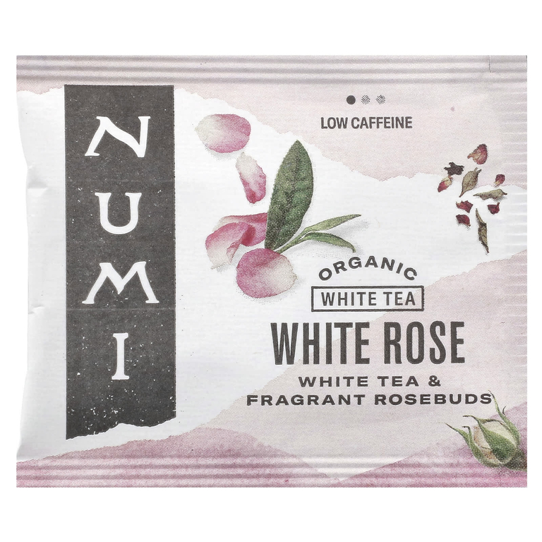 Numi Tea, органический чай, белый чай, белая роза, 16 чайных пакетиков, 32 г (1,13 унции)