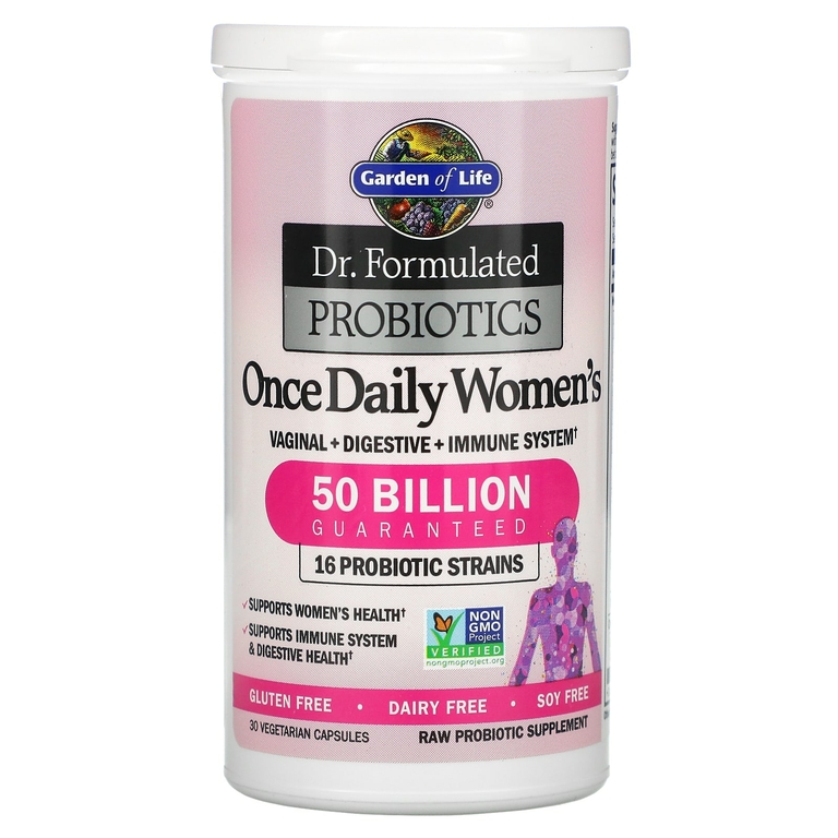 Garden of Life, Dr. Formulated Probiotics, пробиотики, одна таблетка в день для женщин, 30 вегетарианских капсул
