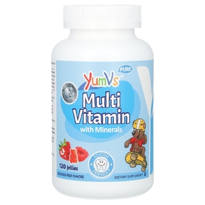 YumVs, мультивитамины с минералами, фруктовый вкус, 120 желейных конфет
