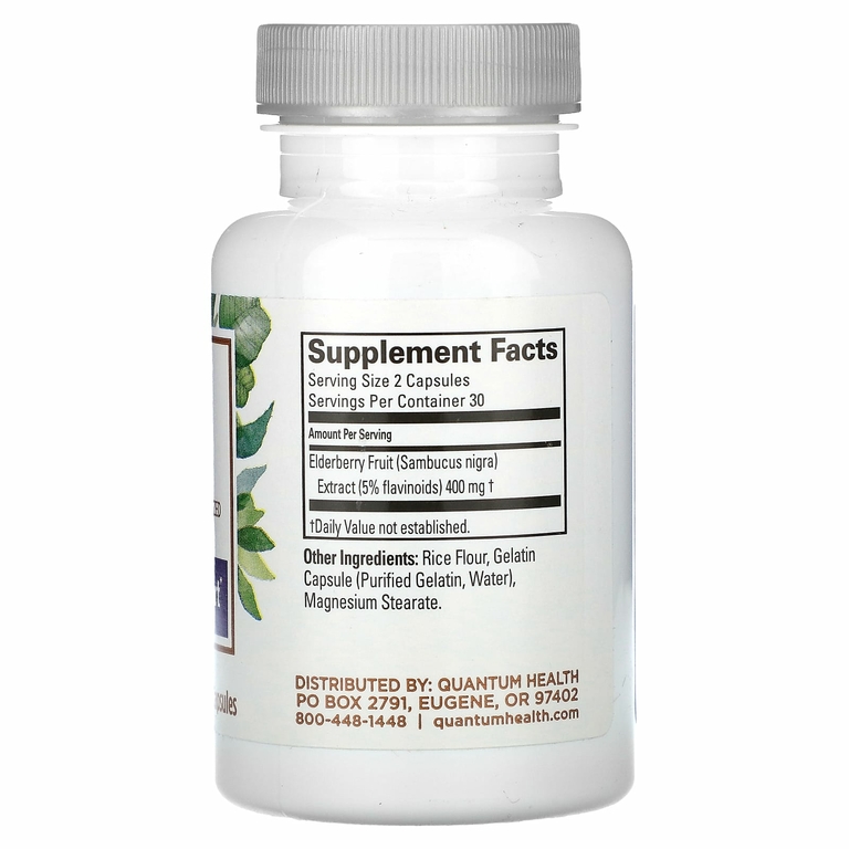 Quantum Health, Бузина, 60 капсул (200 мг в 1 капсуле)