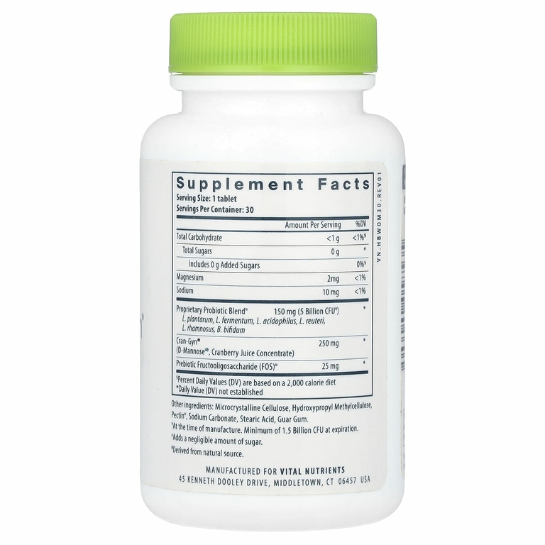 Vital Nutrients, Hyperbiotics®, пробиотик Pro-Women®, 30 веганских таблеток