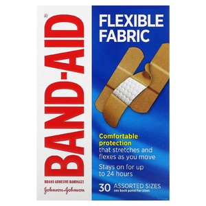 Band Aid, Лейкопластырные повязки, гибкая ткань, разные размеры, 30 бинтов (Товар снят с продажи) 