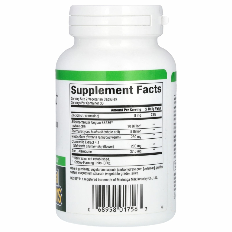 Natural Factors, Gastro-Assist с мастиковой смолой, сахаромицетами Буларди и L-карнозином цинка, 60 вегетарианских капсул