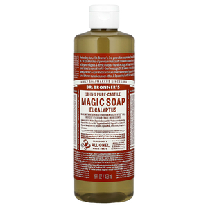 Dr. Bronner's, Чистое кастильское мыло из конопли 18-в-1, эвкалипт, 16 жидких унций (473 мл)