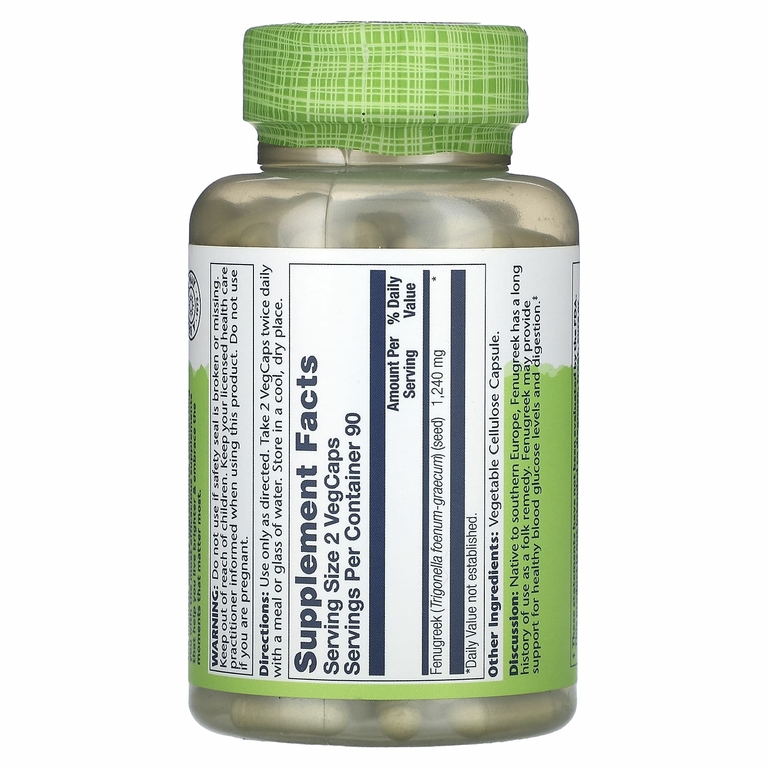Solaray, True Herbs, пажитник, 1240 мг, 180 вегетарианских капсул (620 мг в 1 капсуле)