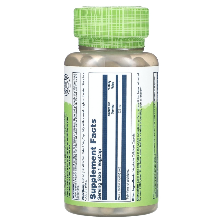 Solaray, True Herbs, мака, 525 мг, 100 вегетарианских капсул