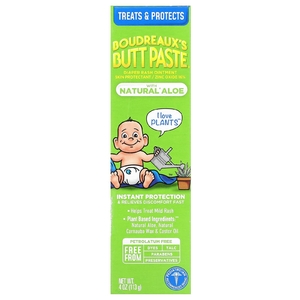 Boudreaux's Butt Paste, Мазь от подгузников, с натуральным алоэ, 113 г (4 унции)