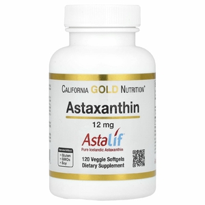 California Gold Nutrition, чистый исландский астаксантин Astalif®, 12 мг, 120 растительных капсул