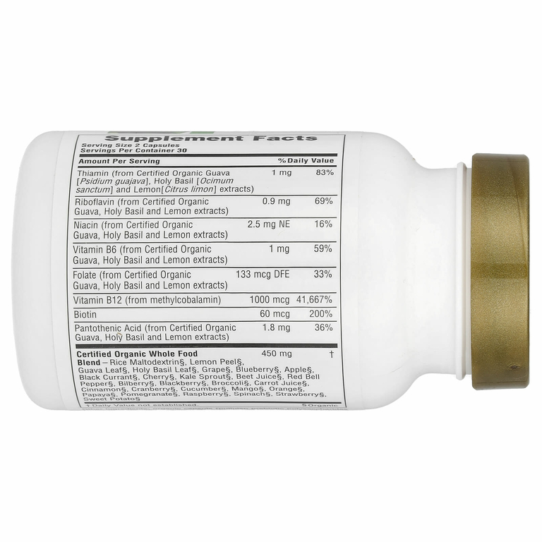 NaturesPlus, Source of Life Garden, сертифицированный органический витамин B12, 60 веганских капсул