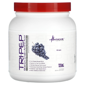 Metabolic Nutrition, Tri-Pep, аминокислота с разветвленной цепью, виноград, 400 г (14,1 унции)