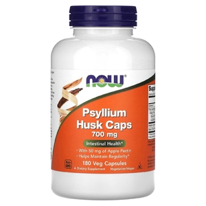 NOW Foods, оболочка семян подорожника в капсулах, 700 мг, 180 растительных капсул