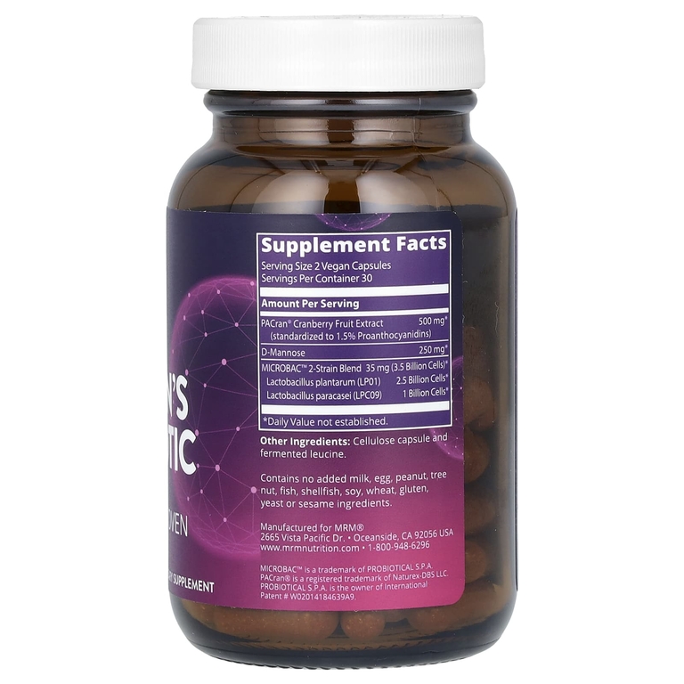 MRM Nutrition, Женский пробиотик, 60 веганских капсул