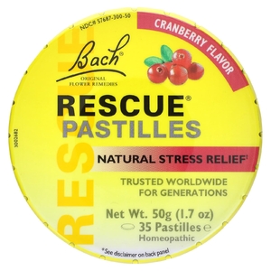 Bach, Rescue®, натуральные пастилки для снятия стресса, клюква, 35 пастилок, 50 г (1,7 унции)