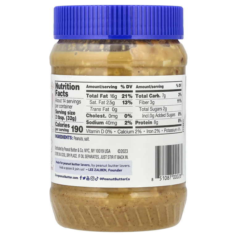 Peanut Butter & Co., арахисовая паста, классический рецепт с хрустящими кусочками арахиса, 454 г (16 унций)