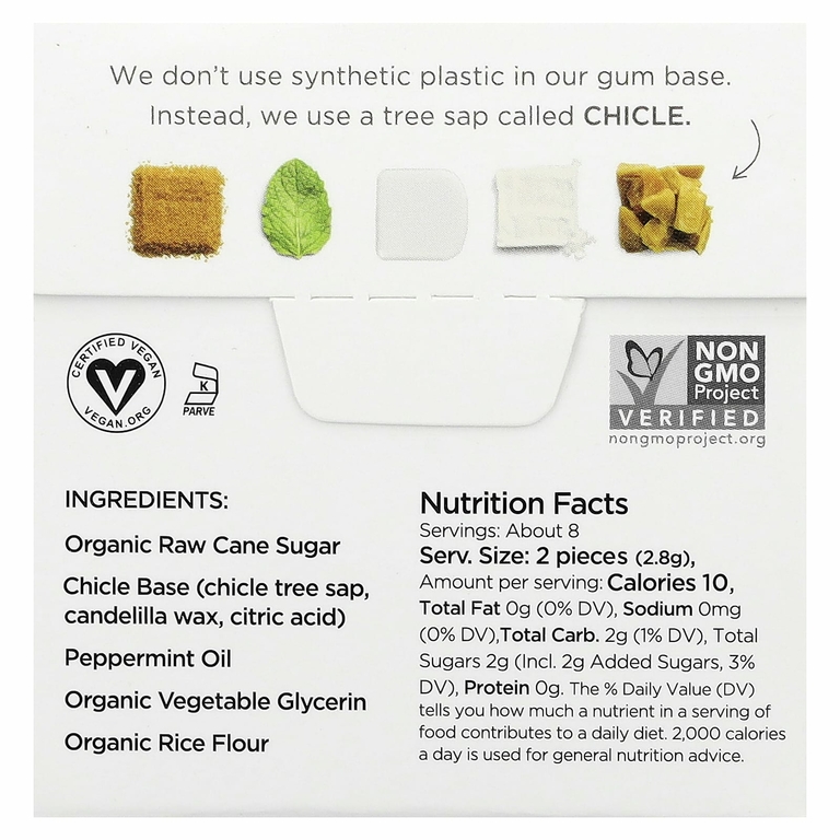 Simply Gum, Chewing Gum, Peppermint, 15 Pieces