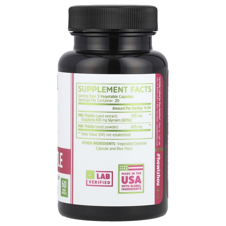 Zhou Nutrition, Расторопша, 60 растительных капсул (450 мг на капсулу)