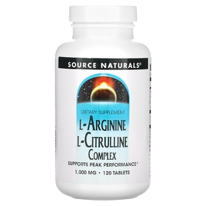 Source Naturals, комплекс L-аргинина и L-цитруллина, 120 таблеток